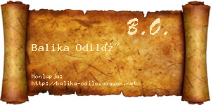 Balika Odiló névjegykártya